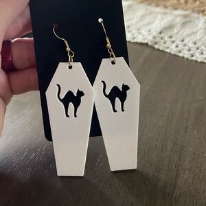 Coffin bat earrings